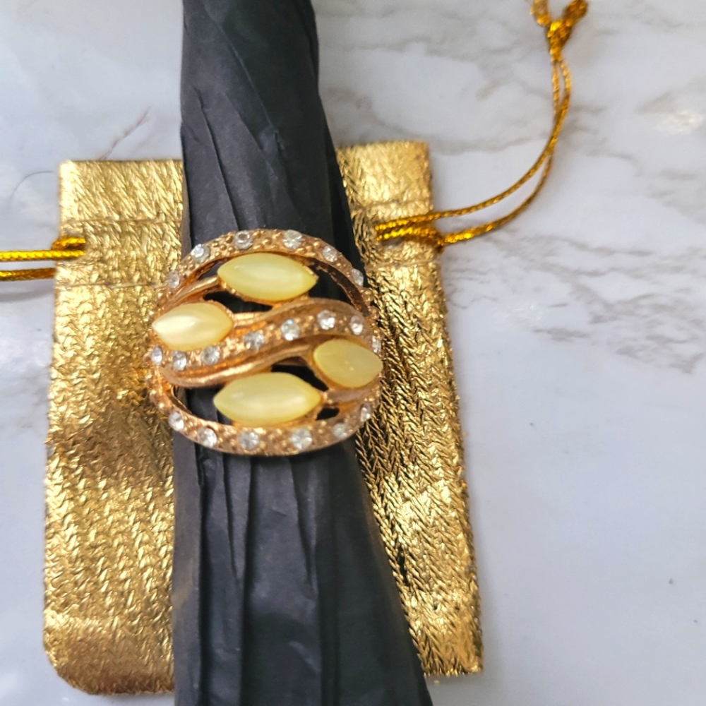 Yellow Jewel Adjustable Ring